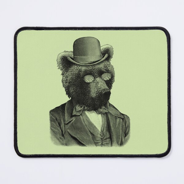 Item preview, Funny bear portrait (green) designed and sold by Madame Memento.