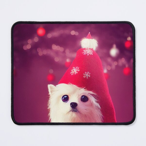Item preview, Dog with a christmas hat designed and sold by Hype2Art.