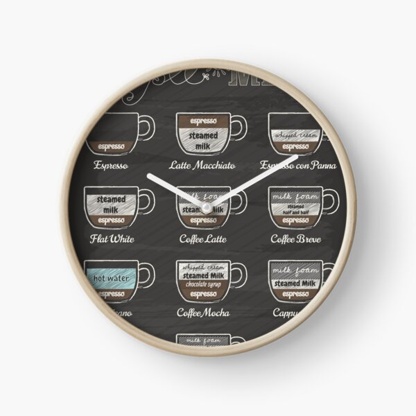 Coffee Shop Menu Clock