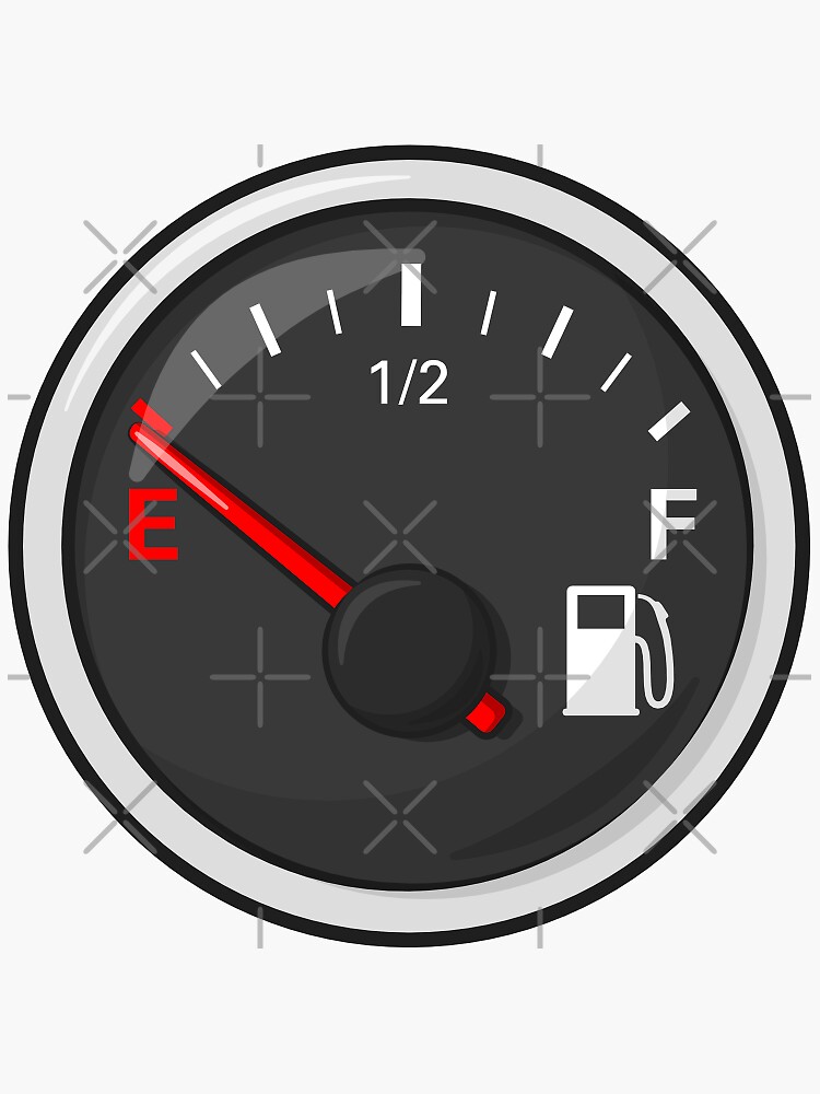 "Fuel gauge" Sticker for Sale by genewaldesign Redbubble