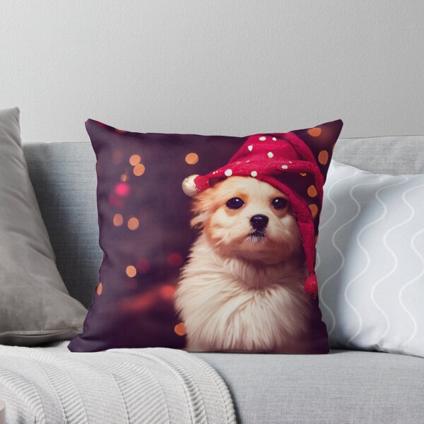 Item preview, Dog with a christmas hat designed and sold by Hype2Art.