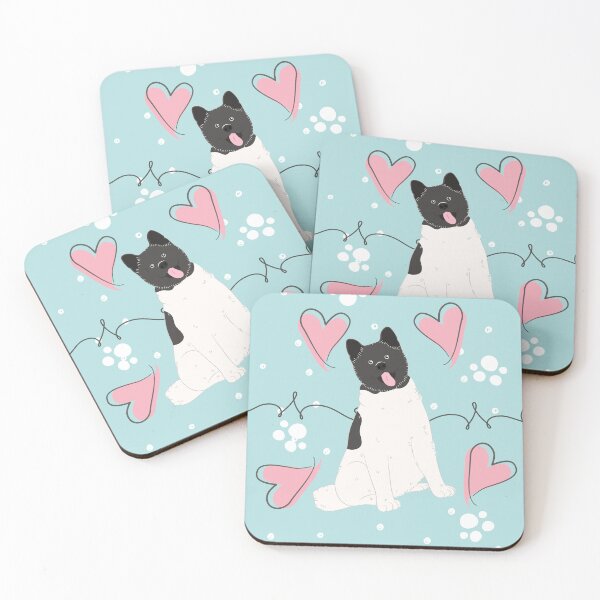 Item preview, LOVE Black White Akita designed and sold by Lulupainting.