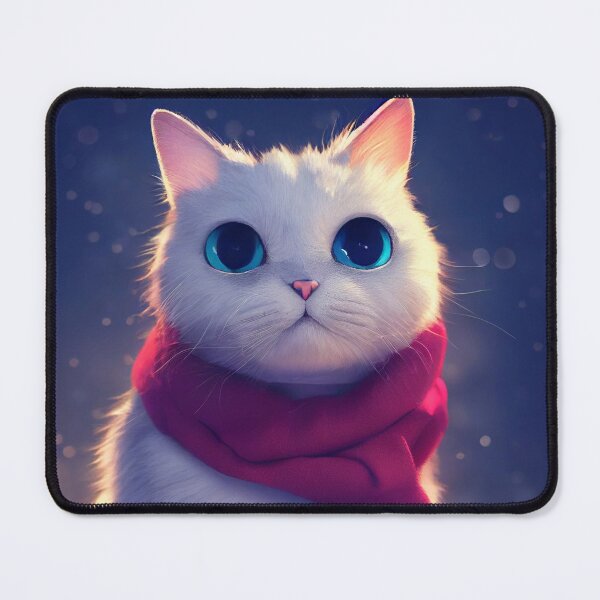 Item preview, Cat with a christmas scarf, snowing designed and sold by Hype2Art.
