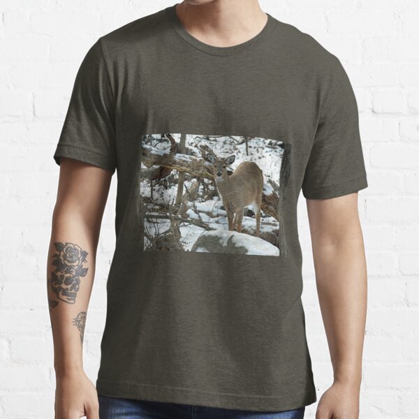 Whitetail Deer Doe In Snow T Shirt For Sale By Mothernature Redbubble Deer T Shirts 8036