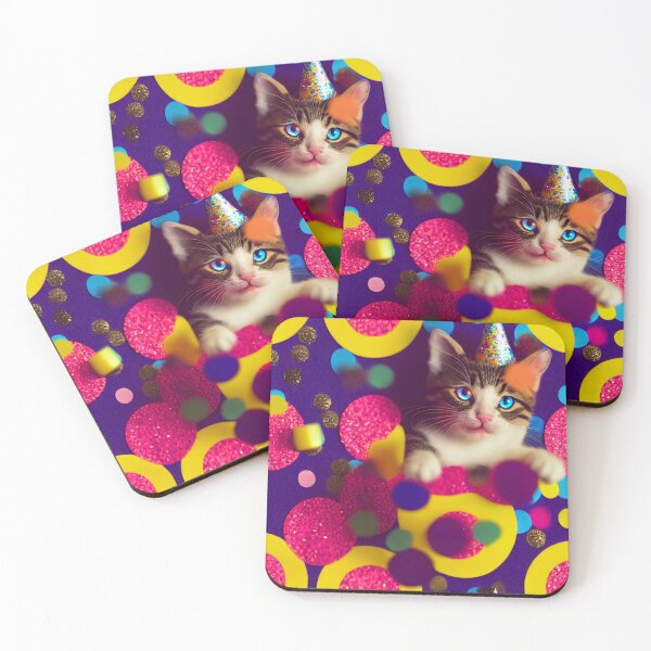 Item preview, Birthday Hat Confetti Kitty #2 designed and sold by MagicCatSociety.