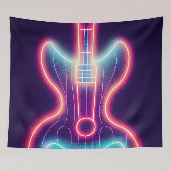 Item preview, Neon electric guitar halloween designed and sold by ComicsFactory.