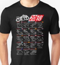 Calendar 2018 MotoGp named circuits Unisex T-Shirt