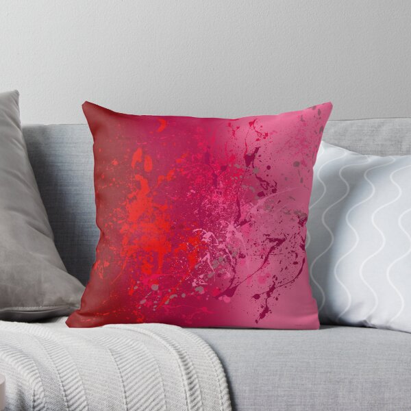 Raspberry Flurry Throw Pillow