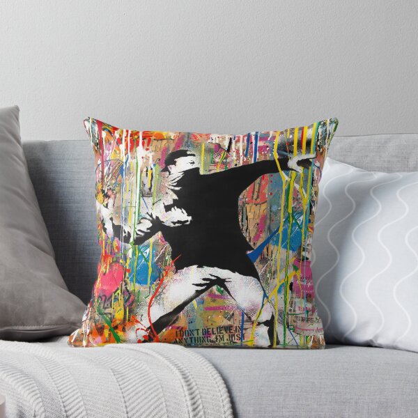 Item preview, Flower Thrower Pop Street Art Colorful designed and sold by WE-ARE-BANKSY.