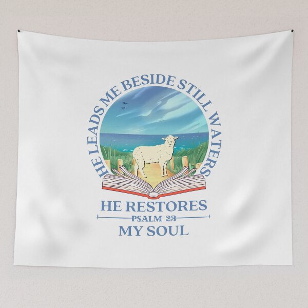 Item preview, He Leads Me Beside Still Waters, He Restores My Soul Psalm 23 Verse 3 - 4 | Bible | Scriptures | Christian | Gospel |  designed and sold by MJDezigns.