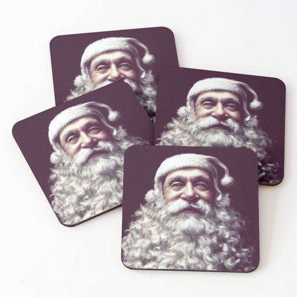 Item preview, Santa Claus, christmas photo, black and white, designed and sold by Hype2Art.