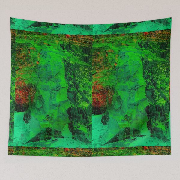 Item preview, A green snowman chiseled in a stonewall designed and sold by kall3bu.