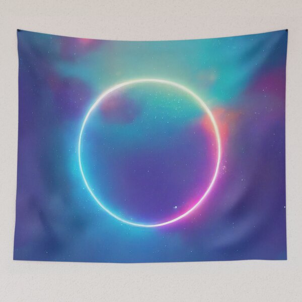 Item preview, Space art neon circle designed and sold by ComicsFactory.