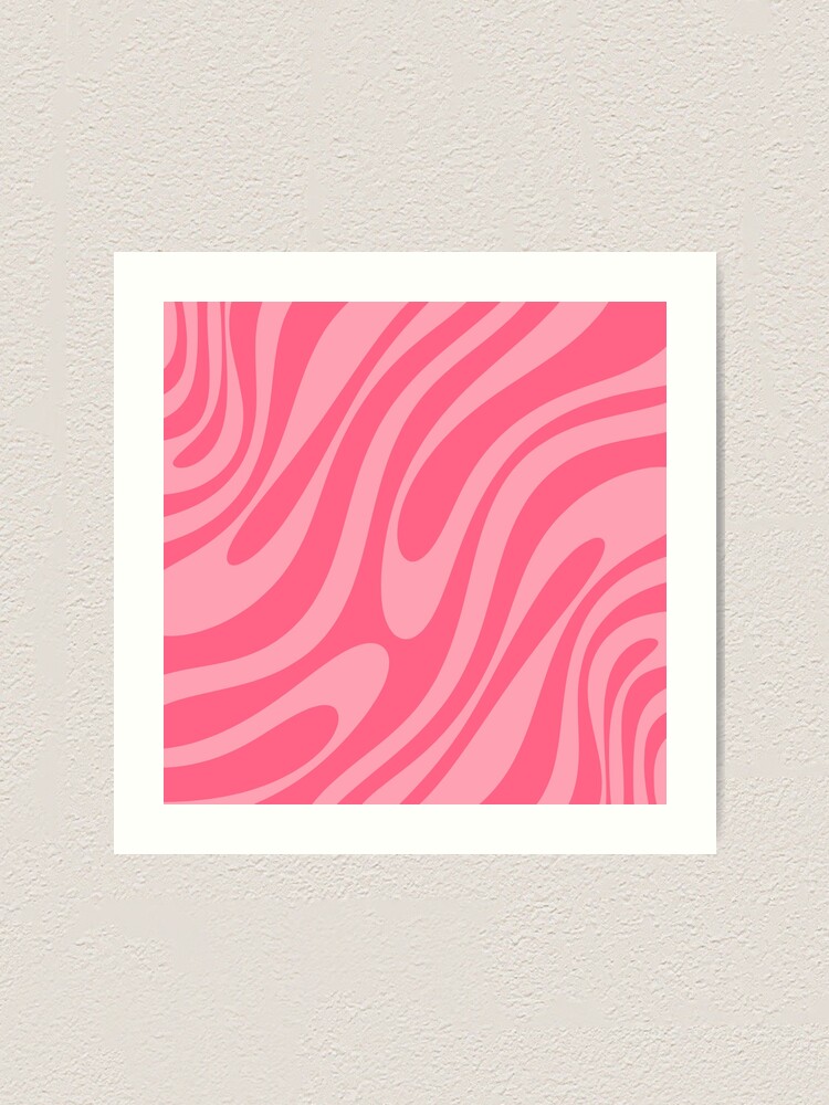 Retro Liquid Swirl Abstract Pattern in Double Y2K Pink Poster by  Kierkegaard Design Studio