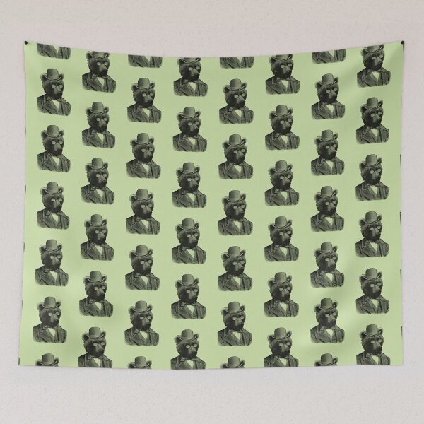 Item preview, Funny bear portrait (green) designed and sold by Madame Memento.