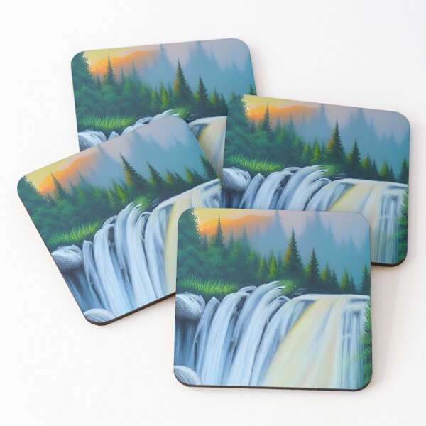 Item preview, Sunset Waterfall, Beautiful Detailed Painting, Ai Generated Art  designed and sold by ACC .