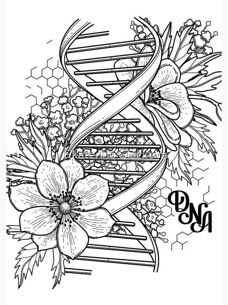 "Graphic DNA structure with floral design" Spiral Notebook for Sale by Glazkova Redbubble