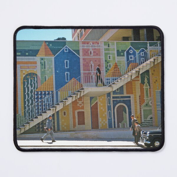 Item preview, 1950s - Lisbon Alfama Tile Wall Art with Stairs, Portugal designed and sold by thatwaslife.