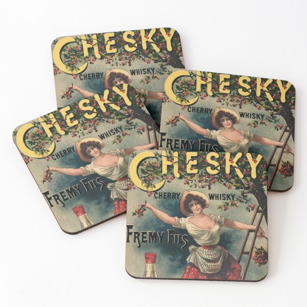 Item preview, FREMY FILS CHESKY Cherry Whisky France 1899 Vintage Liquor Alcohol Poster designed and sold by retroposters.
