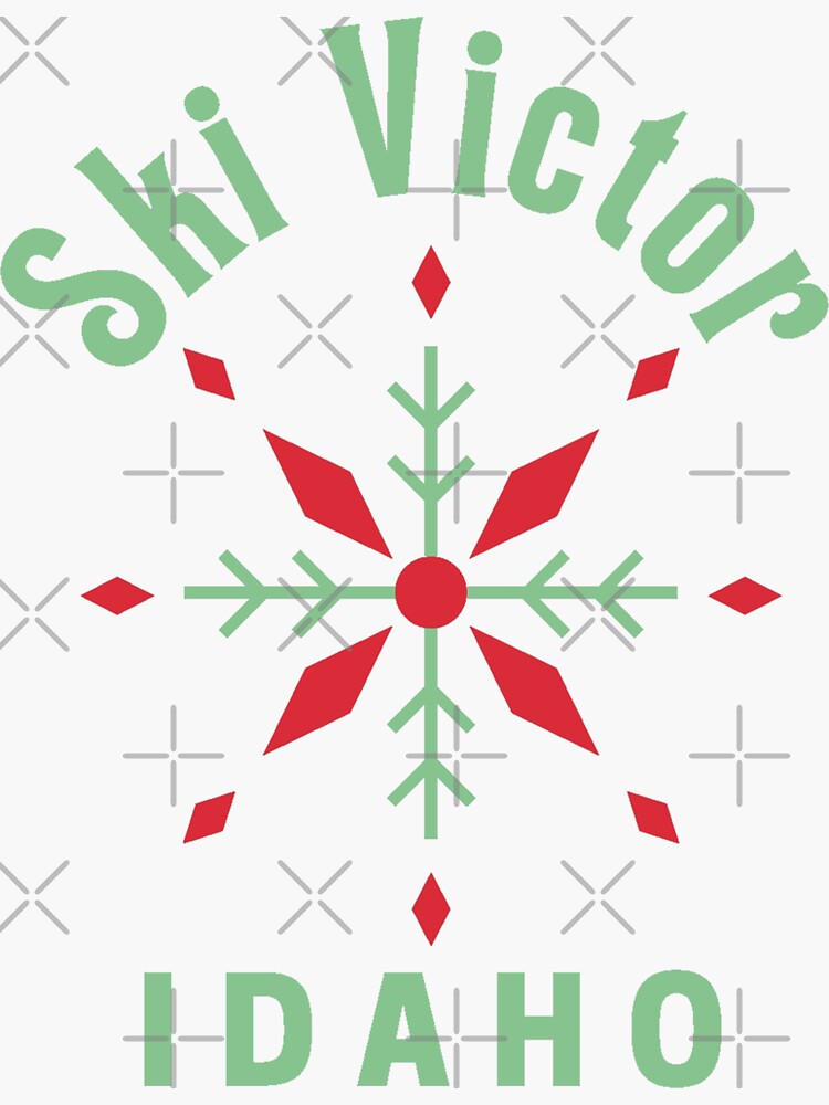 "Victor Idaho Christmas Ski Green Text" Sticker for Sale by KelWitt Redbubble