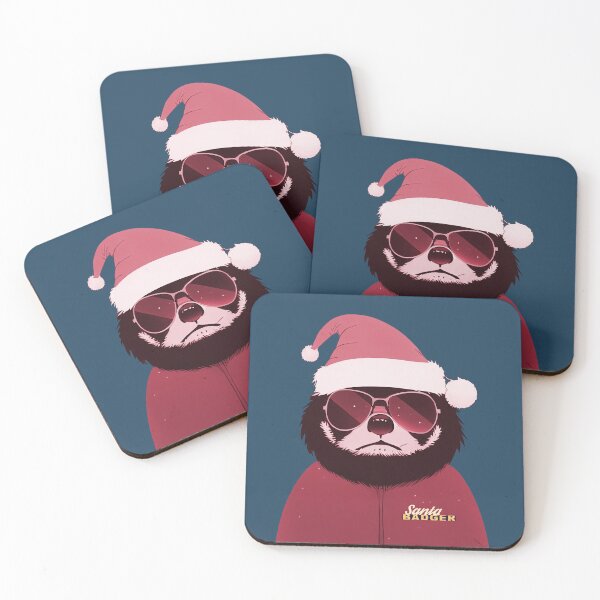 Item preview, Christmas Badass Badger In a Santa Claus Hat designed and sold by KOTOdesign.