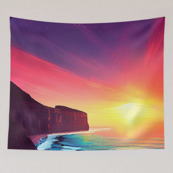 Item preview, ocean sunset waves, orange yellow vibes, vibrant color #6 designed and sold by supeart.