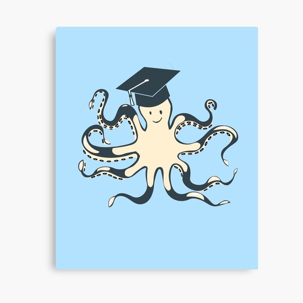 Item preview, Smart Octopus With Graduate Cap Funny Cartoon   designed and sold by Vasil Dimitrov.