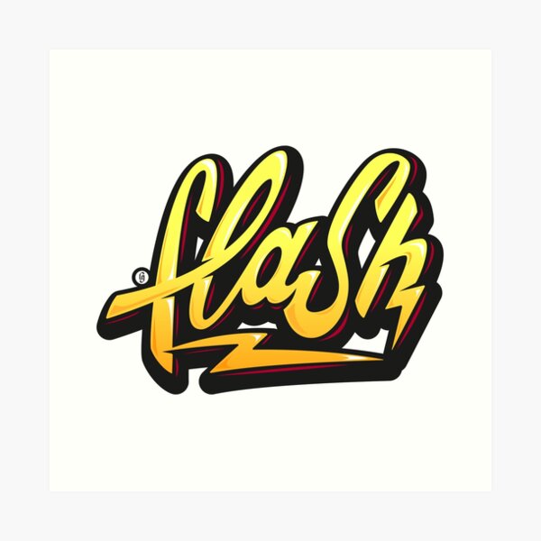 Flash Lettering Art Print