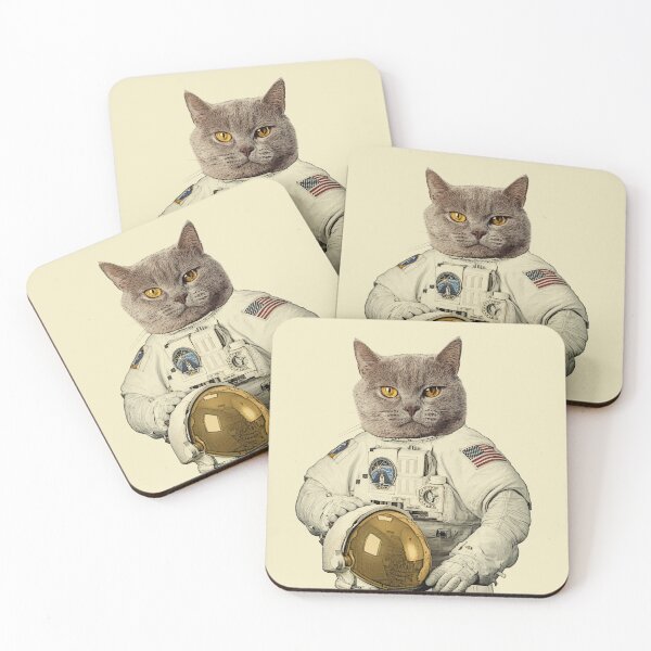Item preview, Astronaut cat with space suit (cream) designed and sold by Madame Memento.