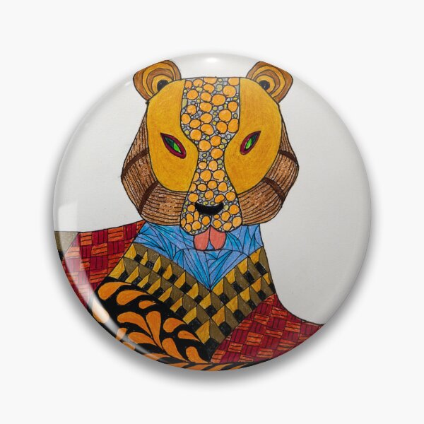 Item preview, Colorful Zentangle Tiger Drawing by RPK designed and sold by Robert Kelch, M.D..