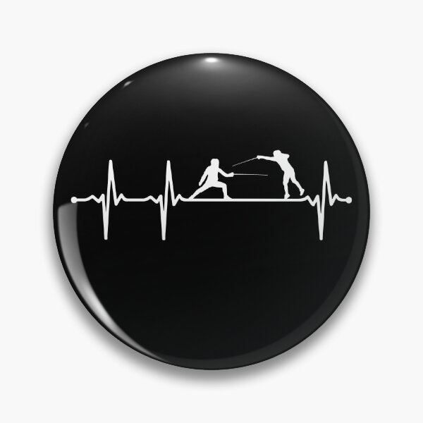 Item preview, Fencing Swordsmanship Duel Heartbeat ECG Style Wv designed and sold by KleverOlivier.