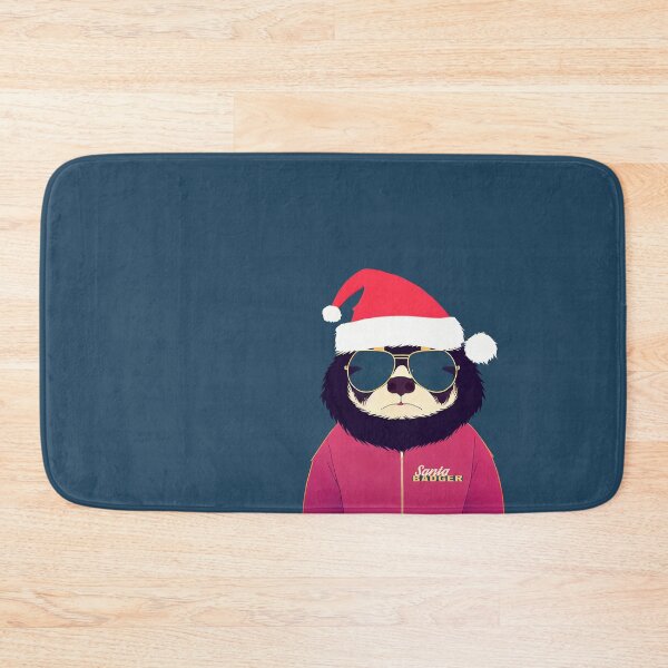 Item preview, Christmas Badass Badger In a Santa Claus Hat designed and sold by KOTOdesign.