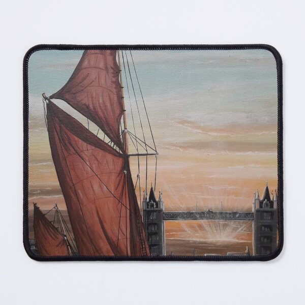 Item preview, SAILING BARGE DANNEBROG AND TOWER BRIDGE AT SUNSET designed and sold by Mackenzie Moulton International Artist .