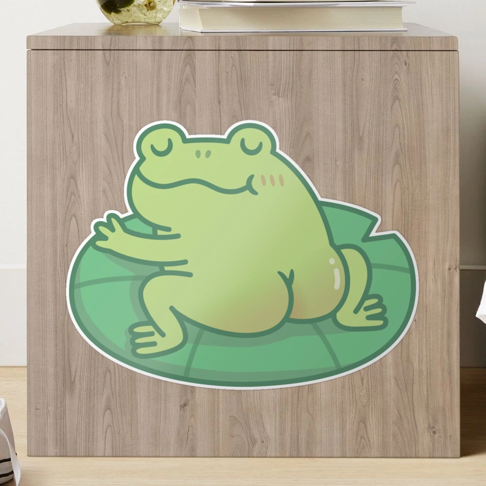 Frog With Cute Butt Resting On Lily Pad - Funny Frog - Mug