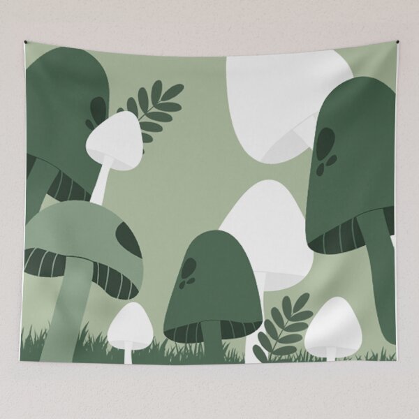 Aperçu de l'œuvre Sage Green Mushroom Imprimé motif neutre créée et vendue par AichaShopS.