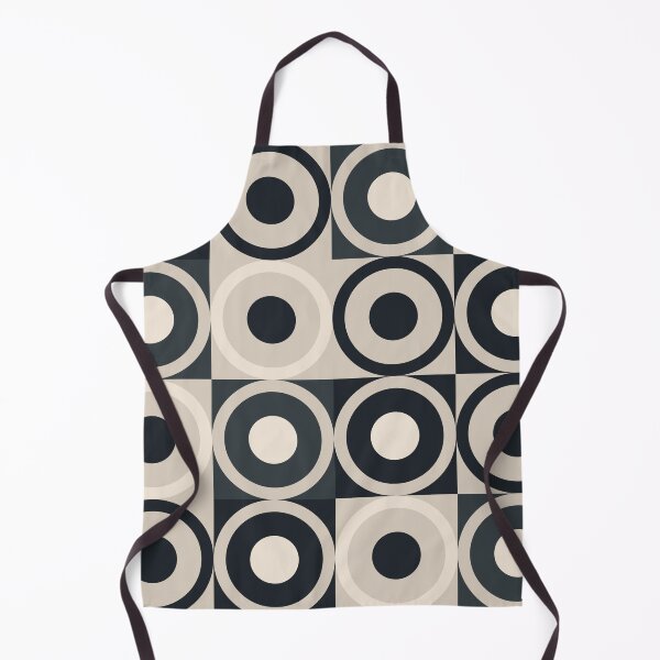 Item preview, Retro Square and Circle Tile Black Cream and Slate designed and sold by Blue-Banana.