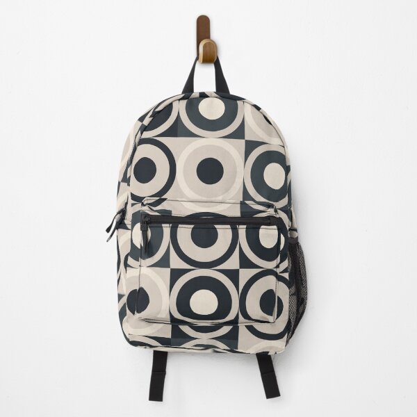 Item preview, Retro Square and Circle Tile Black Cream and Slate designed and sold by Blue-Banana.
