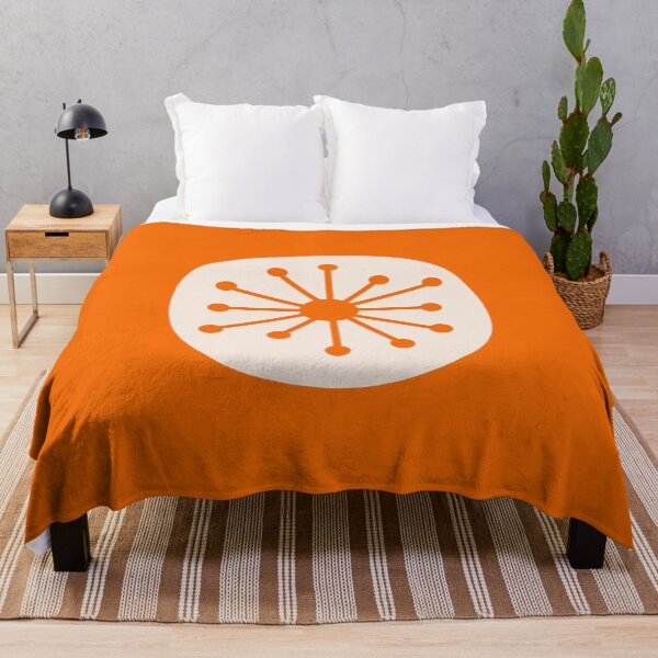 Item preview, Atomic Dot Single Minimalist Retro Mid Century Modern Orange and Beige designed and sold by kierkegaard.
