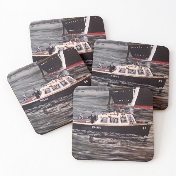 Item preview, OLD STYLE POLICE DUTY BOAT ON THE RIVER THAMES designed and sold by Mackenzie Moulton International Artist .