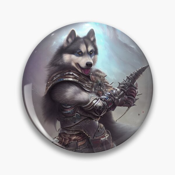 Item preview, AI Generated Art, War Husky/Pomsky designed and sold by RabbitHoleMI.