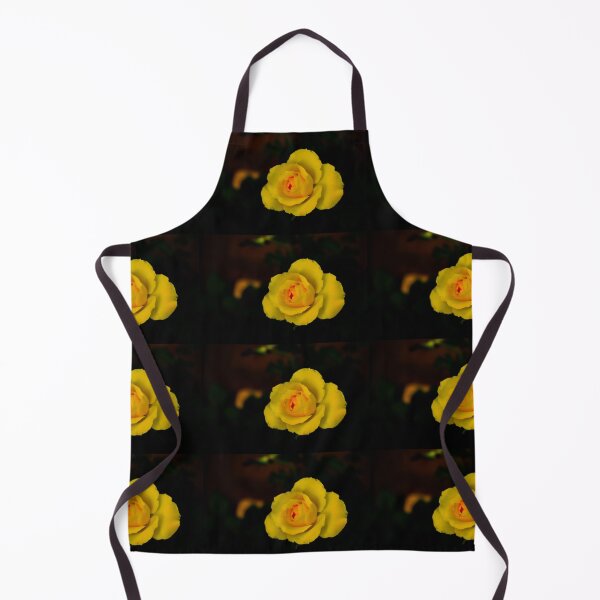 Item preview, single yellow rose blossom with red center on black background designed and sold by kall3bu.