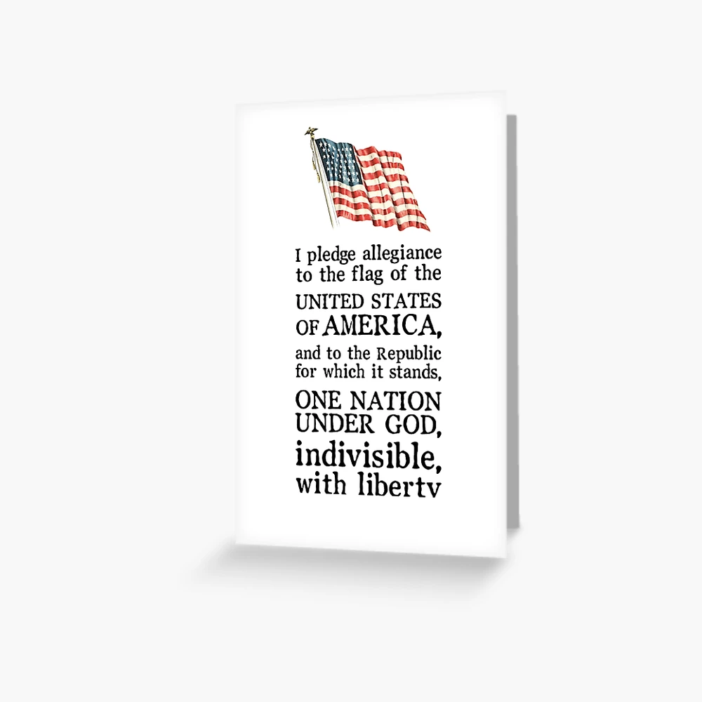 the-pledge-vintage-greeting-card-for-sale-by-franklinprintco-redbubble for Free Printable Texas Pledge Of Allegiance The Pledge (Vintage)