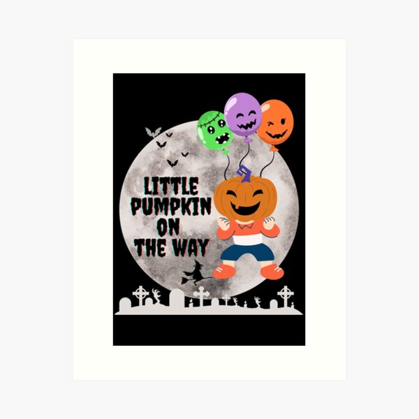 Item preview, Pregnant Halloween | Little Pumpkin On The Way | Baby Announcement designed and sold by MarkoPasha.
