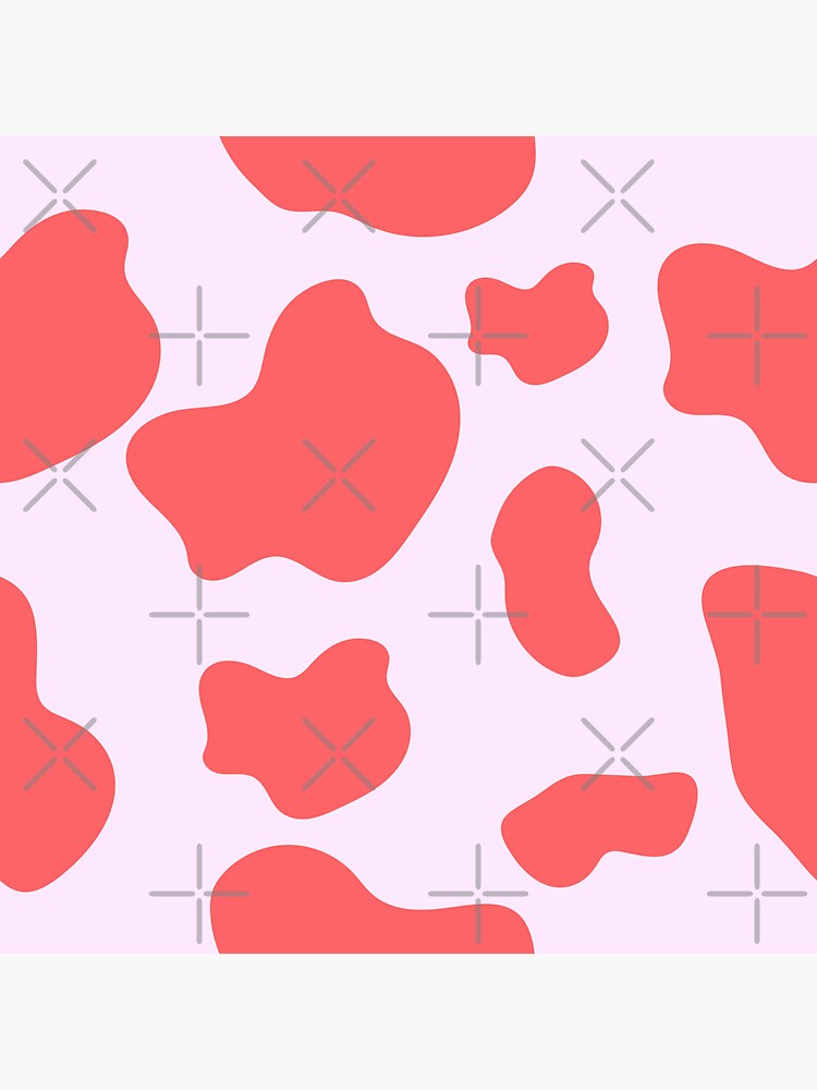 Pastel Red Cow Print Spots Pattern Sticker For Sale By Xadiacashif