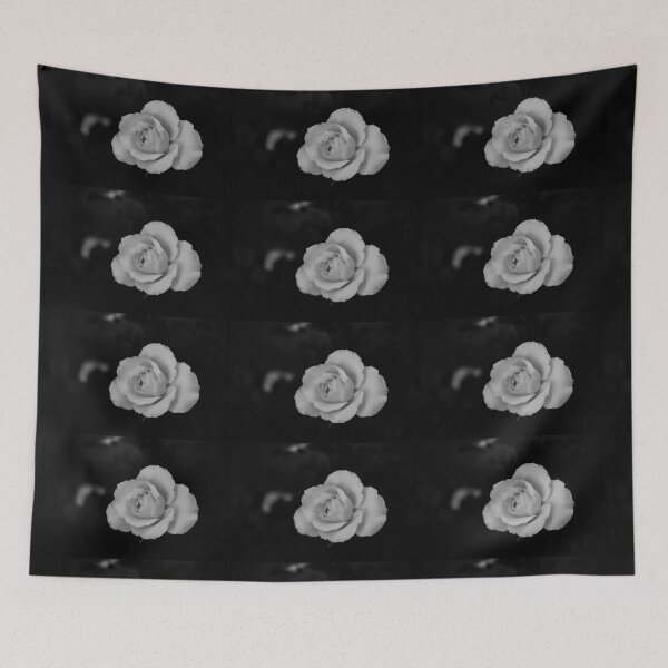 Item preview, single white rose blossom in black and white designed and sold by kall3bu.