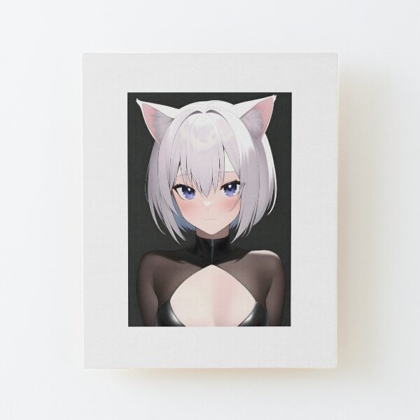 Kawaii Anime Neko Cat Girl With white hair Art Print for Sale by  TenchiMasaki