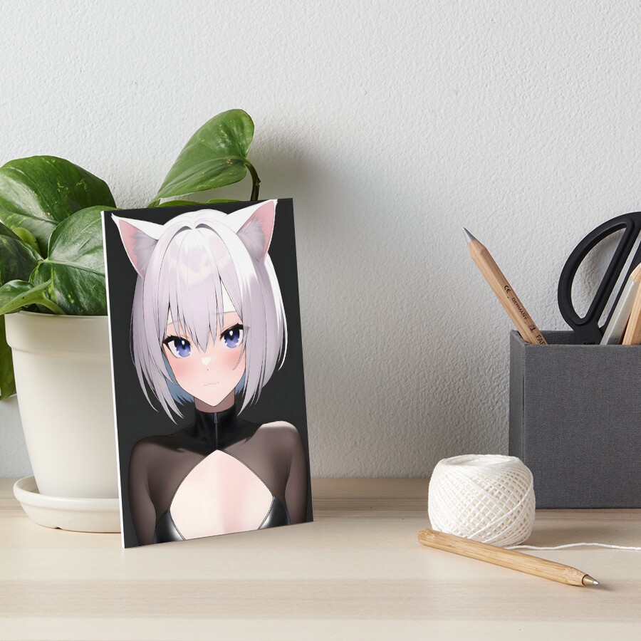 Kawaii Anime Neko Cat Girl With white hair Poster for Sale by TenchiMasaki