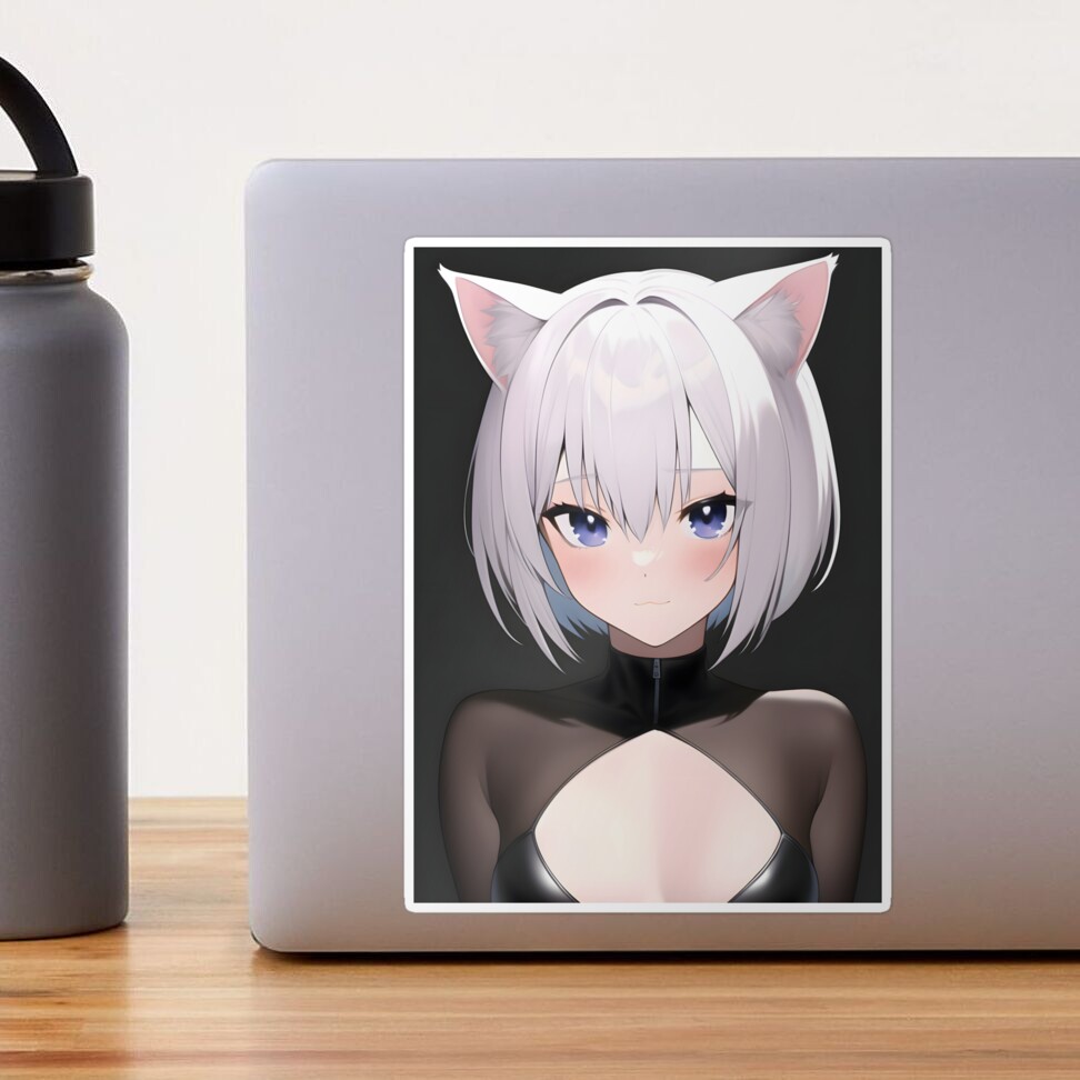 Kawaii Anime Neko Cat Girl With white hair Poster for Sale by TenchiMasaki