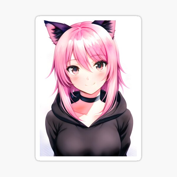 Kawaii Anime Neko Cat Girl With white hair Art Print for Sale by  TenchiMasaki