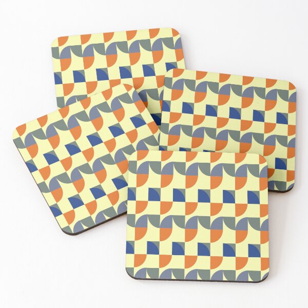 Artikelvorschau, Vintage Design geometrisches Muster rot orange gelb beige, blau entworfen und verkauft von Graphic-Color.